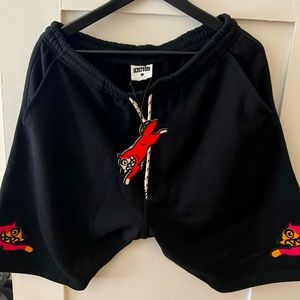 Ice Cream Black shorts with pink size Large Men’s sweat shorts 100% cotton